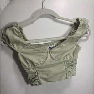 Women's Green Ruched Top